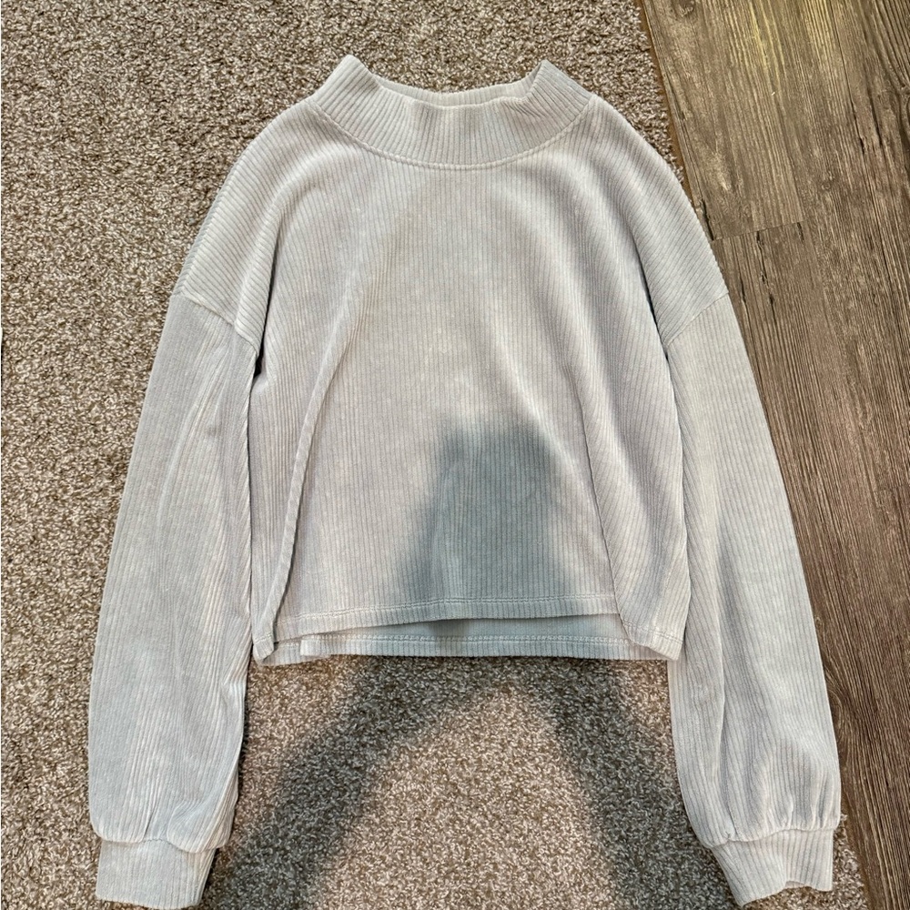 Altar'd State Ribbed Light Gray Sweater